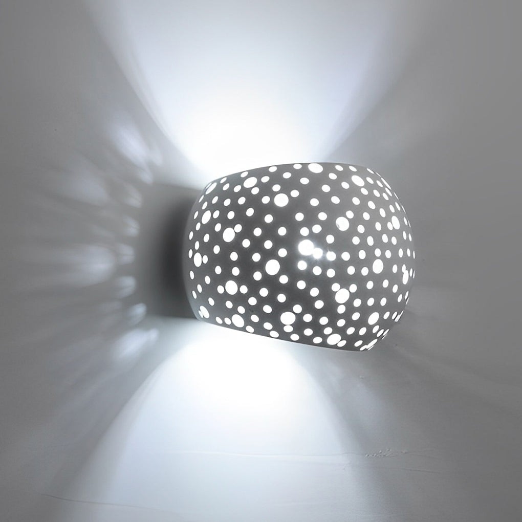 Round Creative Hollow LED up and down Lighting White Nordic Wall Lamp-Lighom