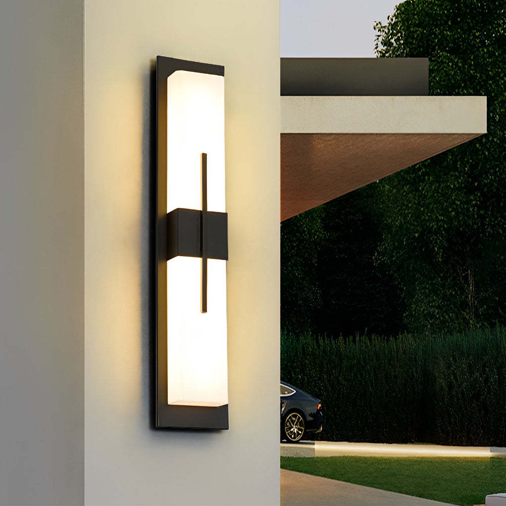 Creative Rectangular LED Waterproof Black Modern Outdoor Wall Lamp-Lighom
