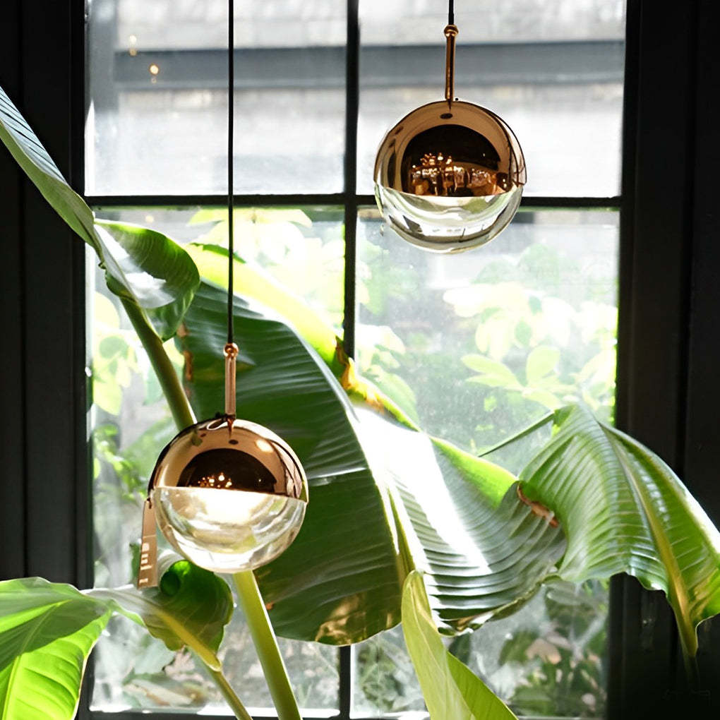 Round Rotating Minimalist Metal Glass Nordic LED Pendant
