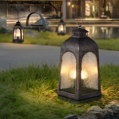 Waterproof Metal Portable Retro European-style Outdoor Floor Lamp Lawn Lights-Lighom