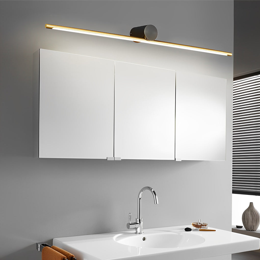 Modern Two-Tone Bathroom Vanity Light with Cylinder Fixture and Linear Bar-Lighom
