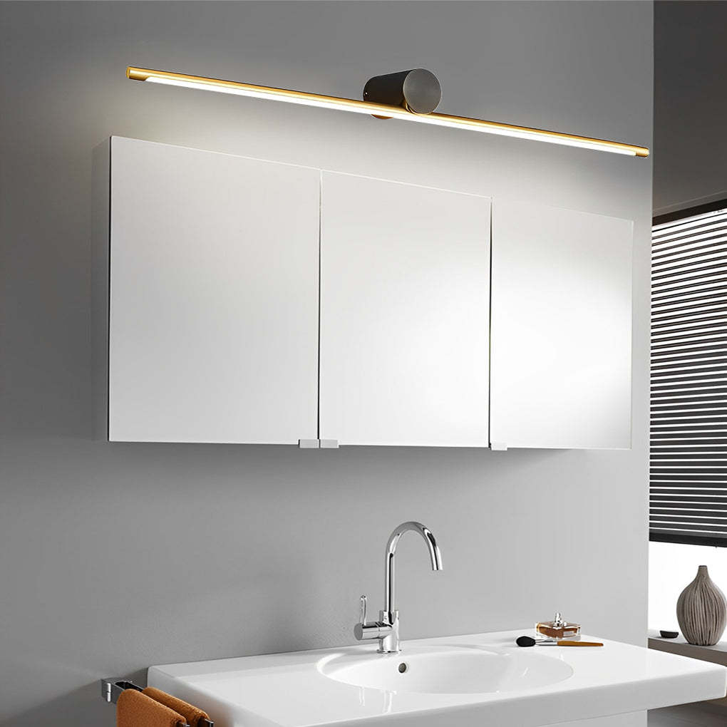 Modern Two-Tone Bathroom Vanity Light with Cylinder Fixture and Linear Bar-Lighom