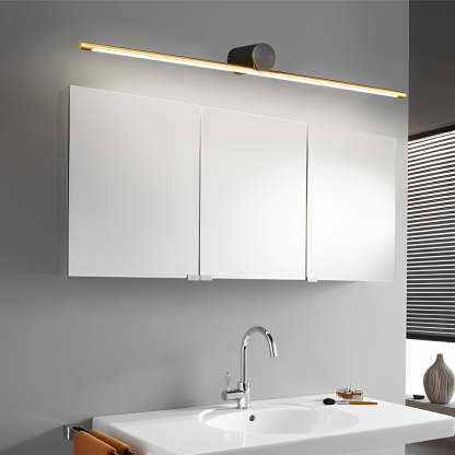 Modern Two-Tone Bathroom Vanity Light with Cylinder Fixture and Linear Bar-Lighom