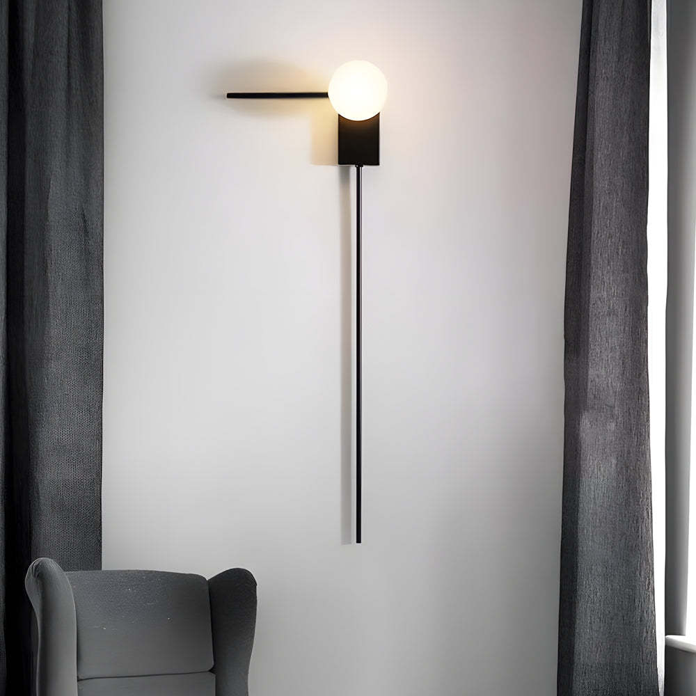 Simple Glass Ball Personalized Nordic Bedroom Wall Light Fixture-Lighom