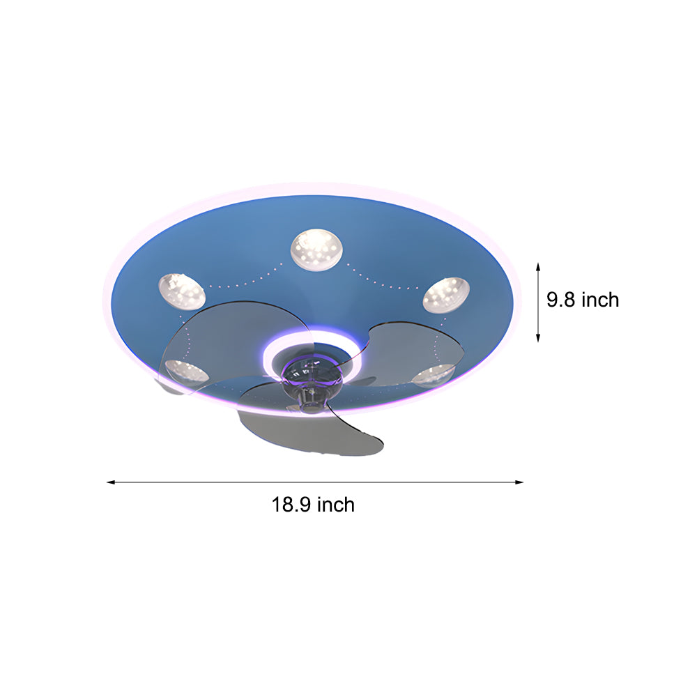 Round Acrylic 3-Step Dimming Modern Fan