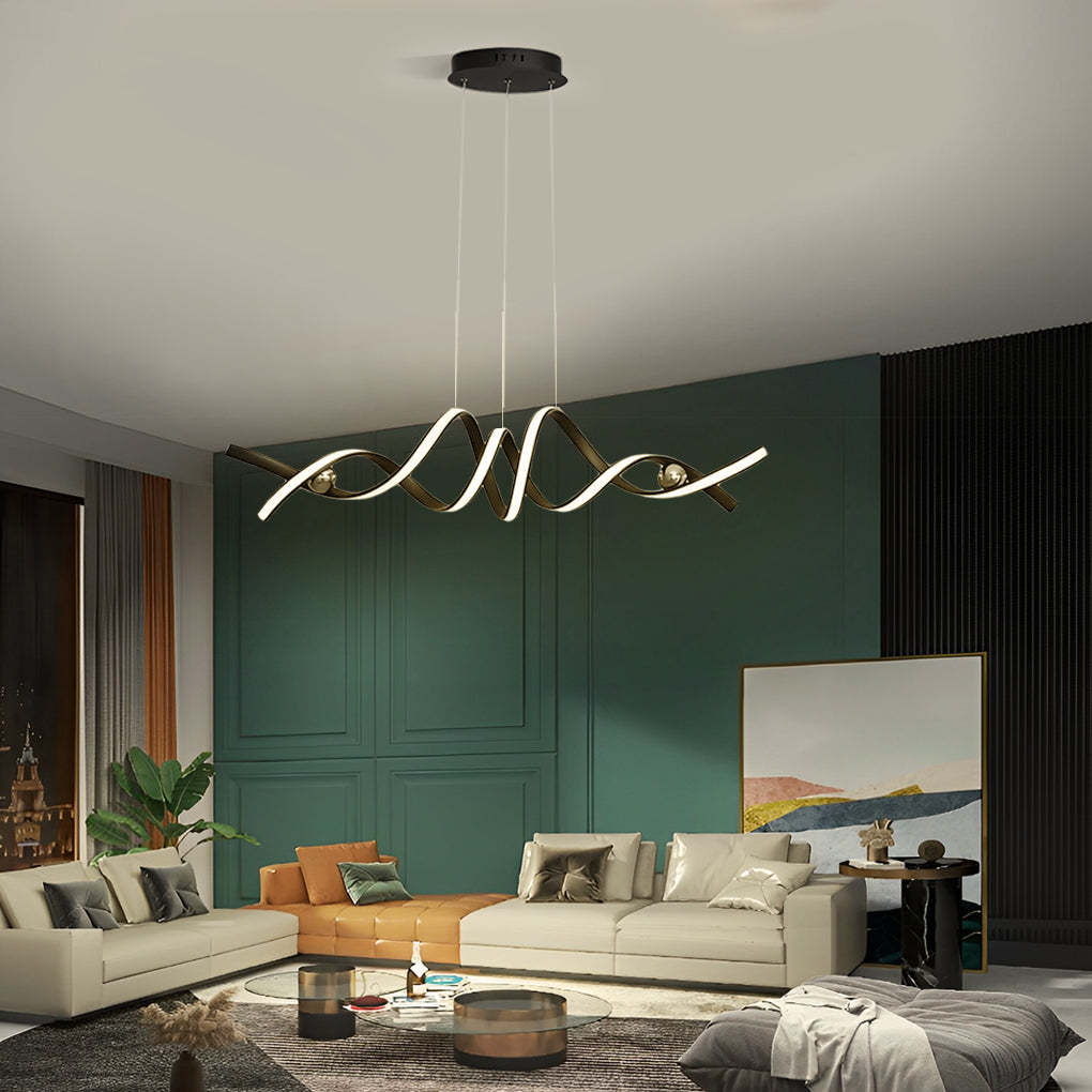 Wave Strip Twisted Dimmable LED Nordic Chandelier