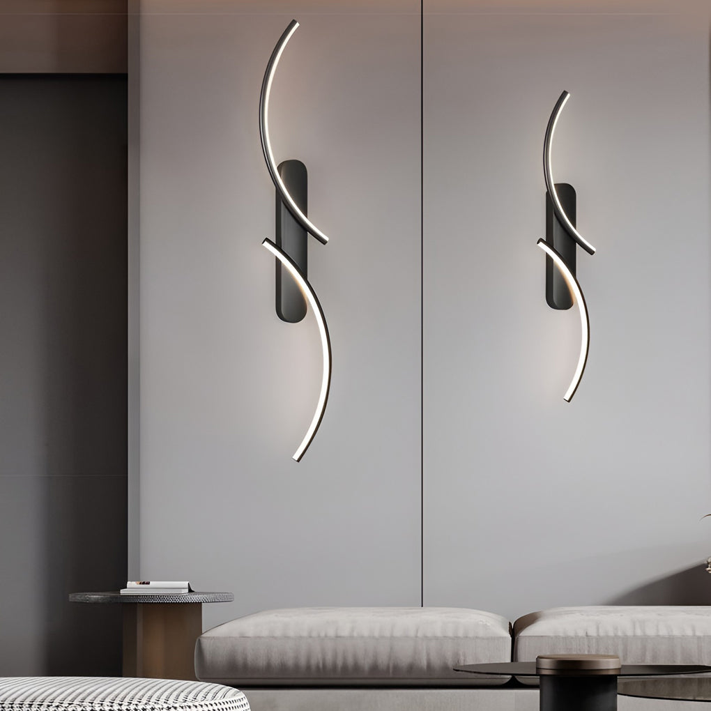 S-Shaped Three-Color LED Modern Wall Sconce