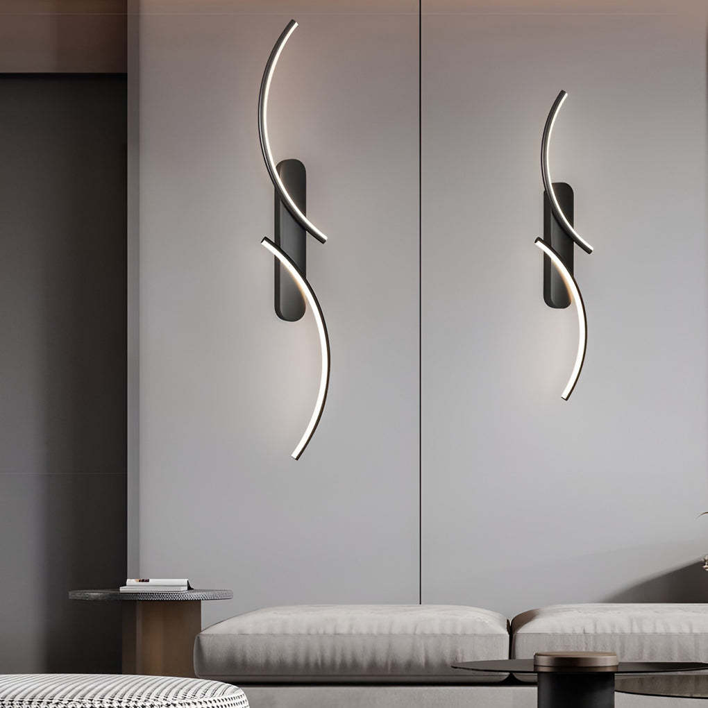 S-Shaped Three-Color LED Modern Wall Sconce