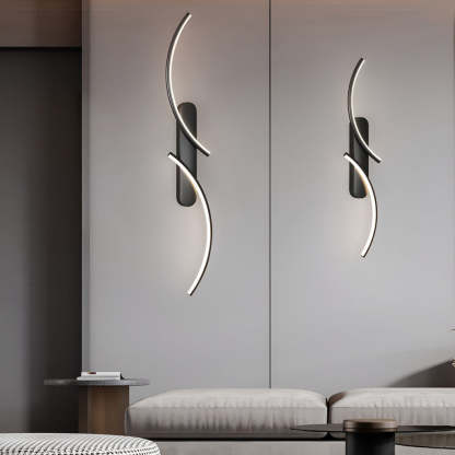 S-Shaped Three-Color LED Modern Wall Sconce