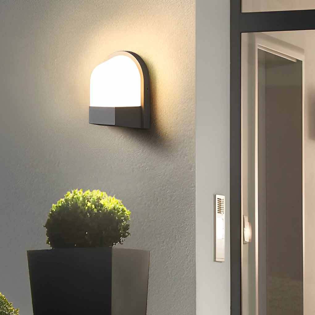 Minimalist Waterproof LED Dark Gray Modern Outdoor Wall Lamp Exterior Lights-Lighom