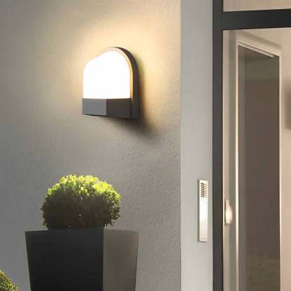 Minimalist Waterproof LED Dark Gray Modern Outdoor Wall Lamp Exterior Lights-Lighom