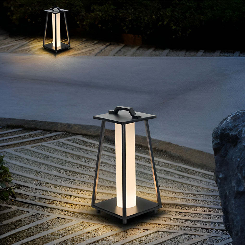 Portable Waterproof LED Removable Black Modern Outdoor Floor Lamp-Lighom