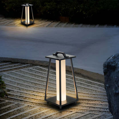 Portable Waterproof LED Removable Black Modern Outdoor Floor Lamp-Lighom