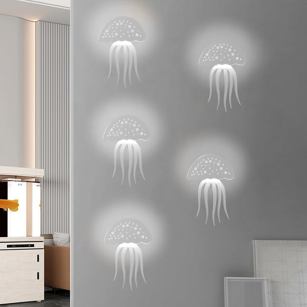 Cartoon Jellyfish White Modern LED Wall Sconce