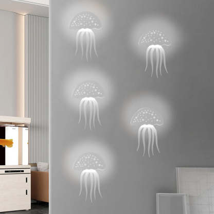 Cartoon Jellyfish White Modern LED Wall Sconce