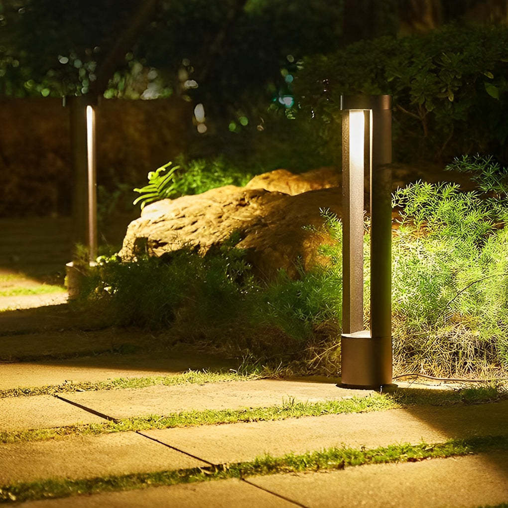 Round Waterproof IP65 LED Aluminum Black Modern Outdoor Pathway Lights-Lighom