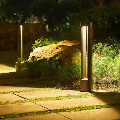 Round Waterproof IP65 LED Aluminum Black Modern Outdoor Pathway Lights-Lighom