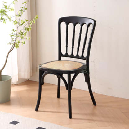 Vintage Rattan Solid Wood Dining Chair