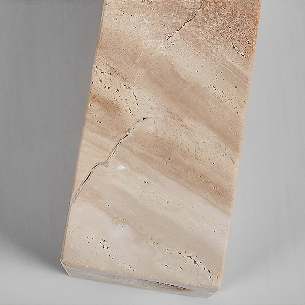 Round Long Yellow Travertine LED Wabi-sabi Japanese Style Wall Lights Fixture-Lighom