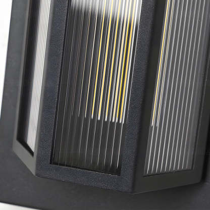Black Rectangular Transparent Acrylic LED Outdoor Wall Lights-Lighom