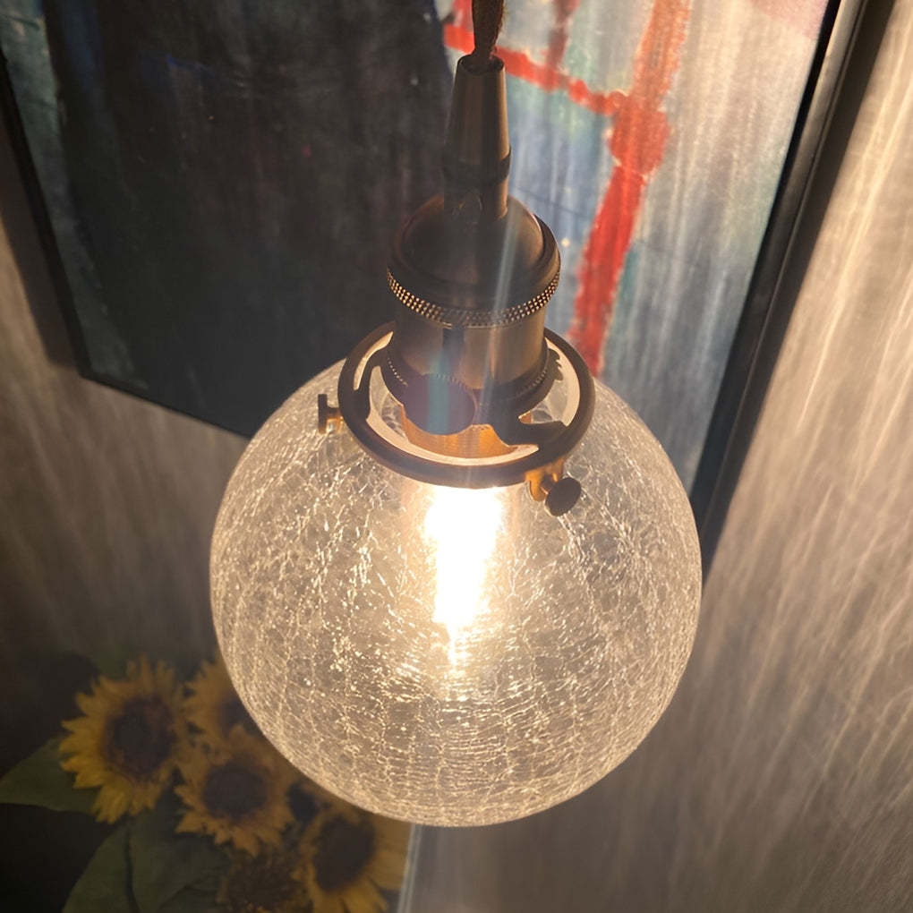 Spherical Cracked Glass LED Nordic Island Pendant Light