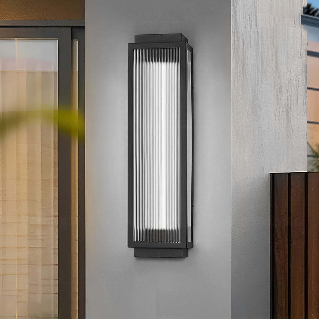 Rectangular Strip Waterproof LED Black Modern Outdoor Wall Lights-Lighom