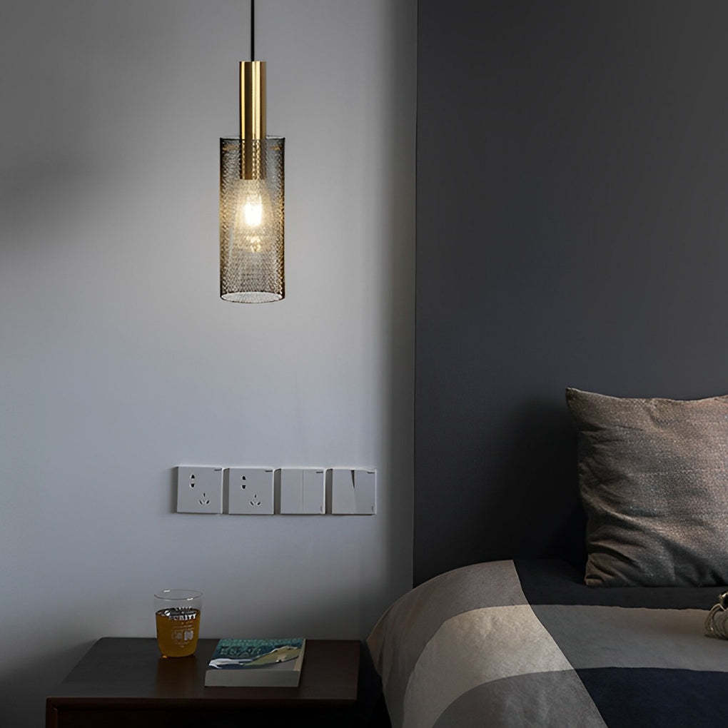 Cylindrical Minimalist Iron Grid Modern Pendant