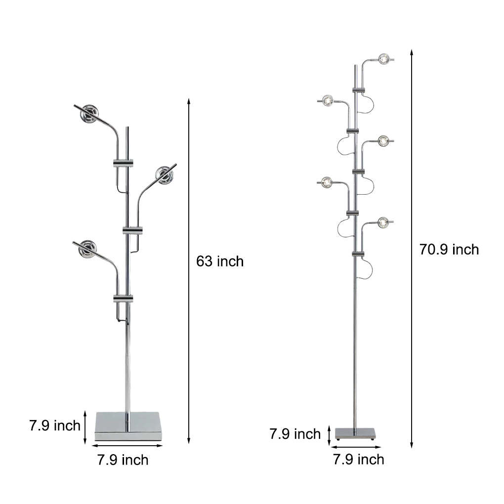 Industrial Multi-Angle Chrome Task Floor Lamp
