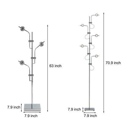 Industrial Multi-Angle Chrome Task Floor Lamp