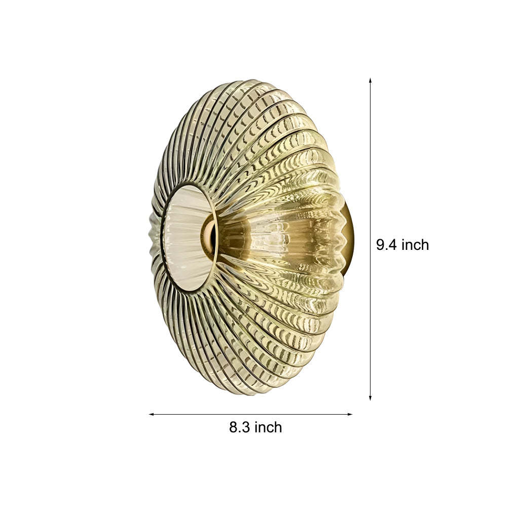 Round Striped Glass LED Post-Modern Wall Lights Fixture Wall Sconce Lighting-Lighom