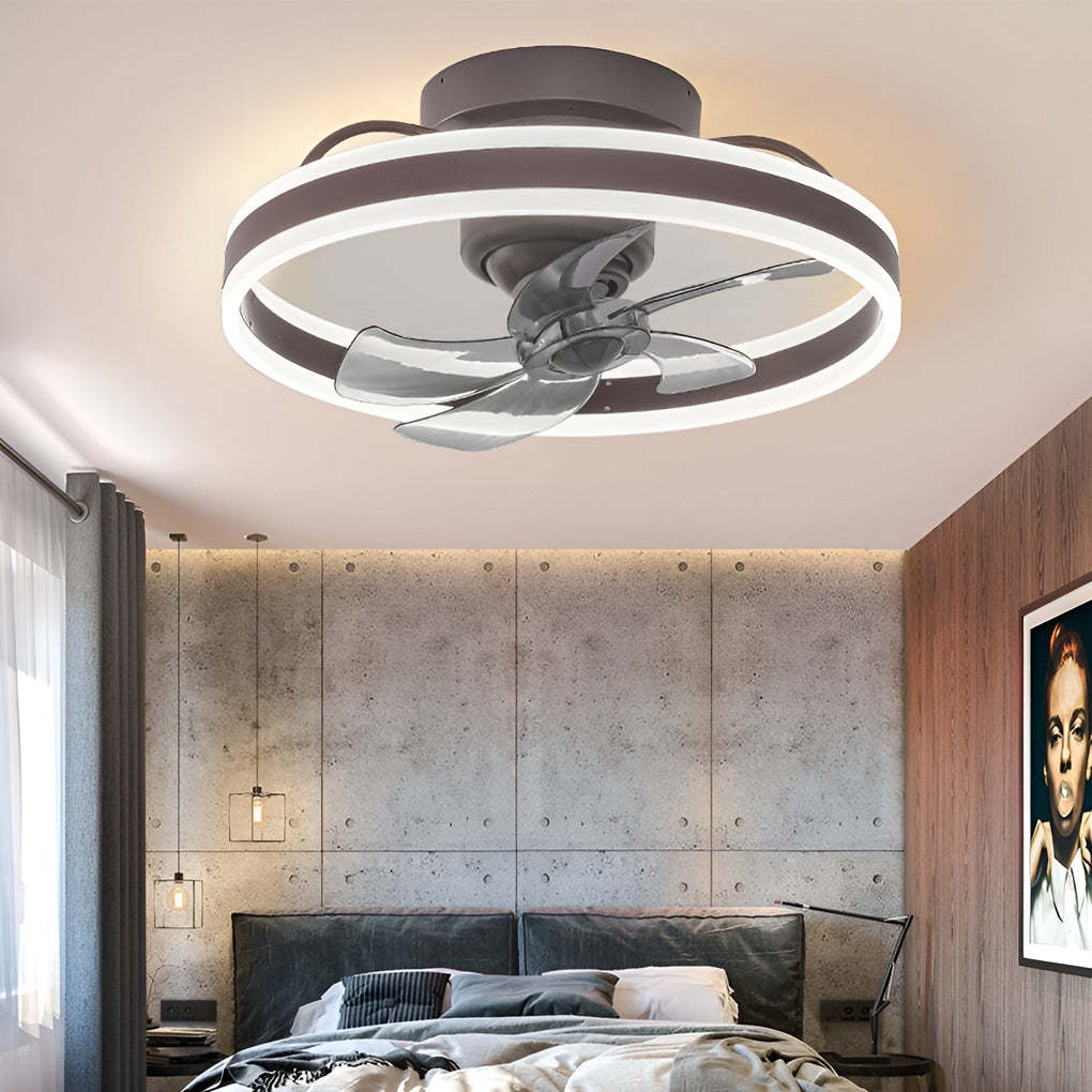 Round Stepless Dimming 360° Modern Ceiling Fan