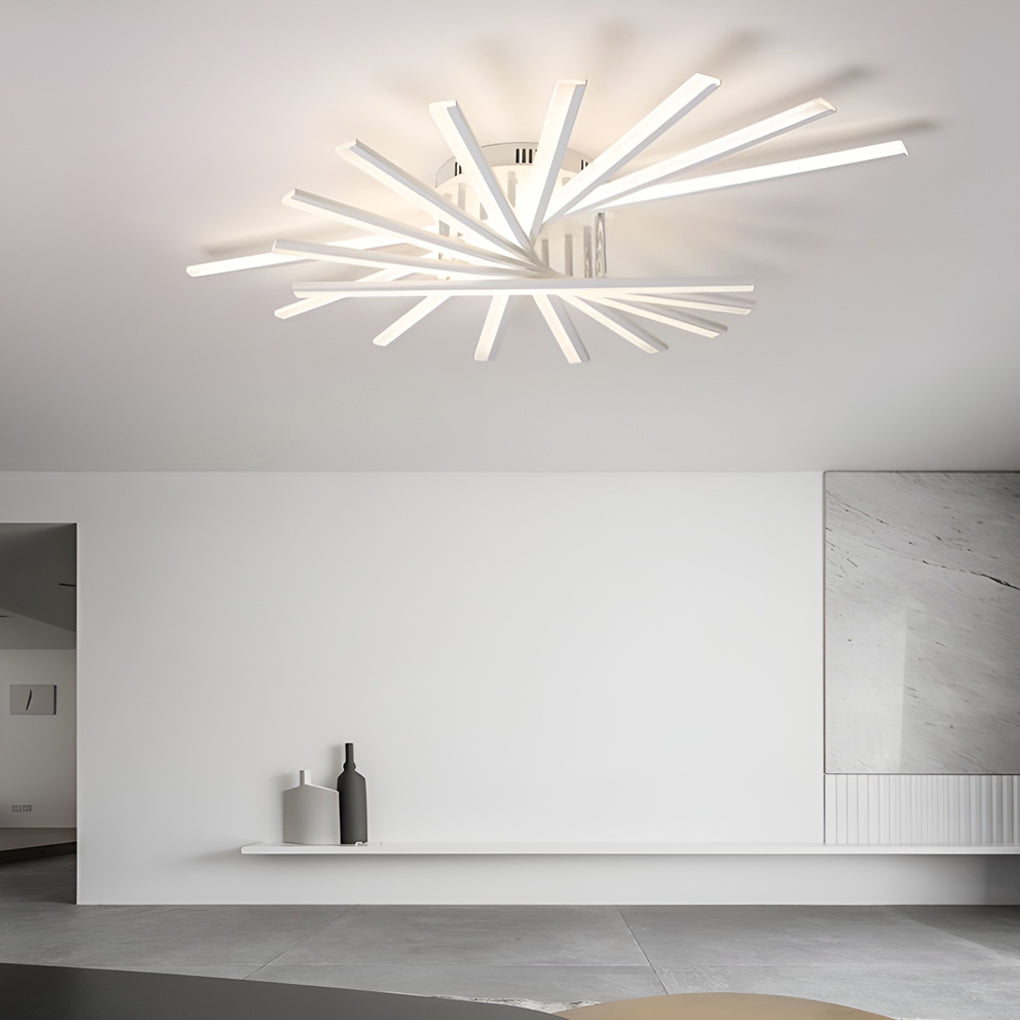Strip Dimmable LED White Nordic Ceiling Chandelier