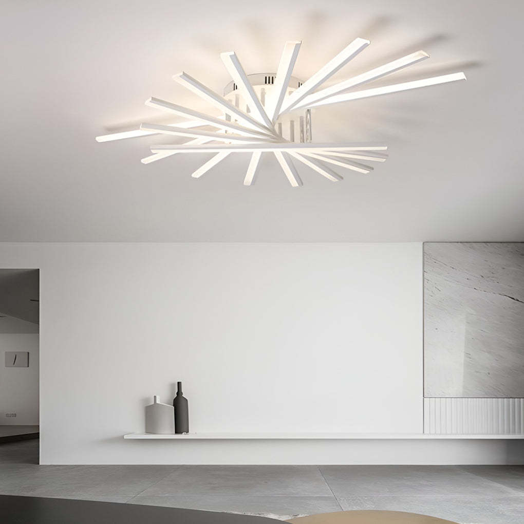Strip Dimmable LED White Nordic Ceiling Chandelier
