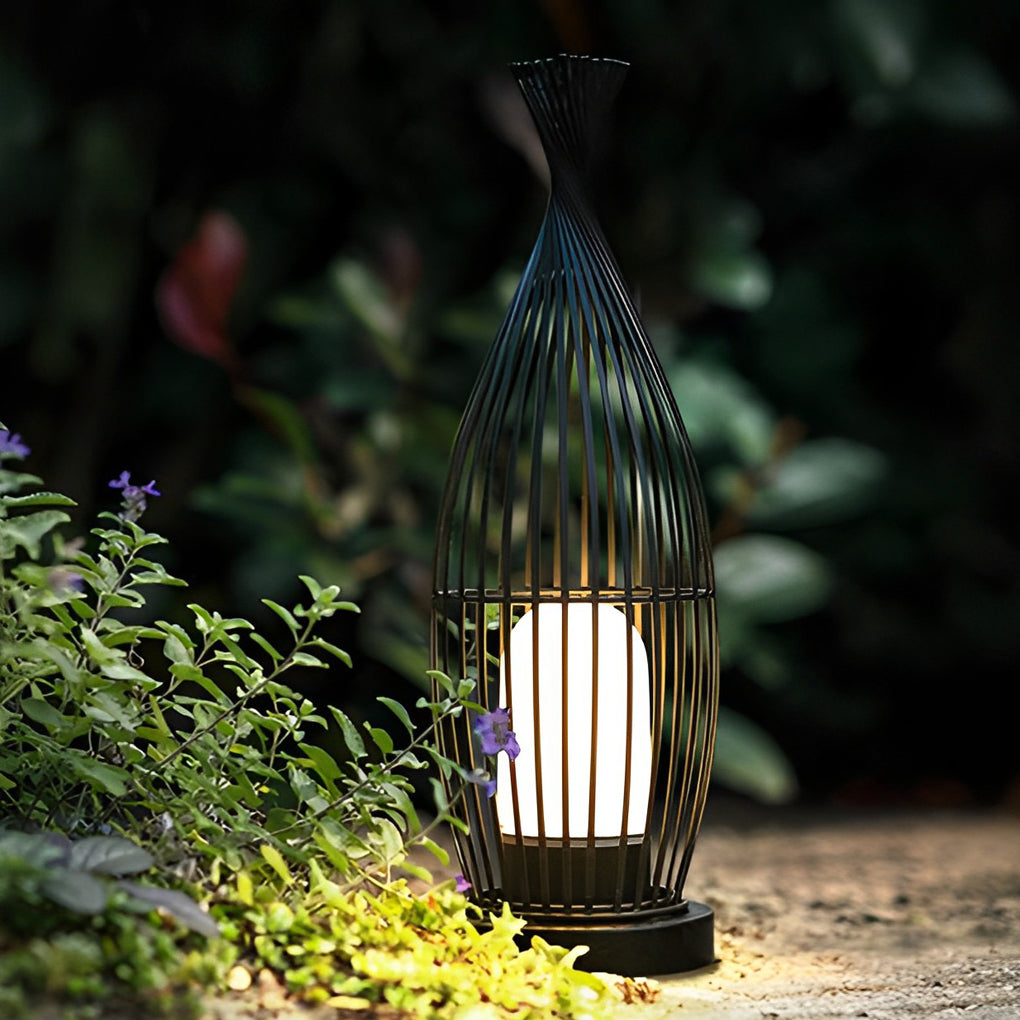 Industrial Courtyard Waterproof Caged LED Floor Lamp-Lighom