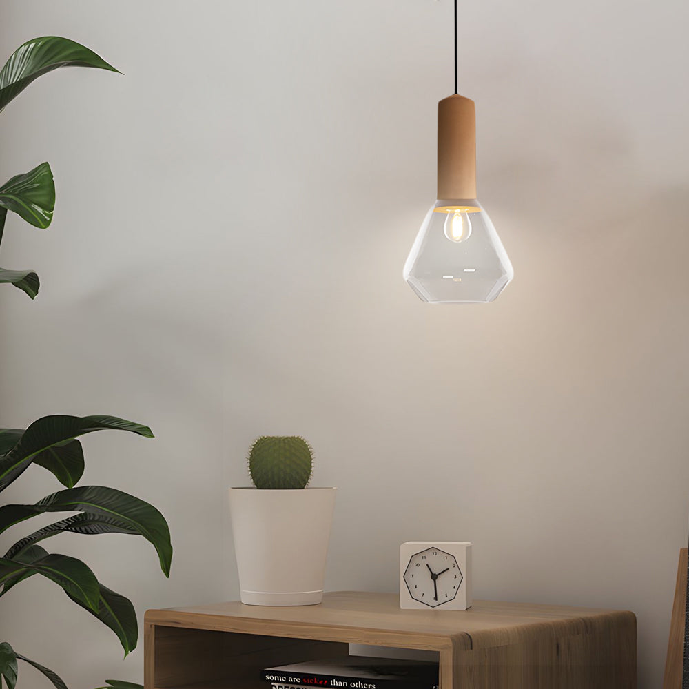 Gray modern jar diamond pendant lighting — Smoke
