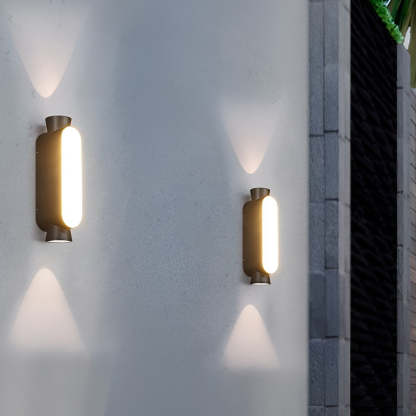 Waterproof LED Up and Down Lights Black Modern Outdoor Wall Sconce Lighting-Lighom