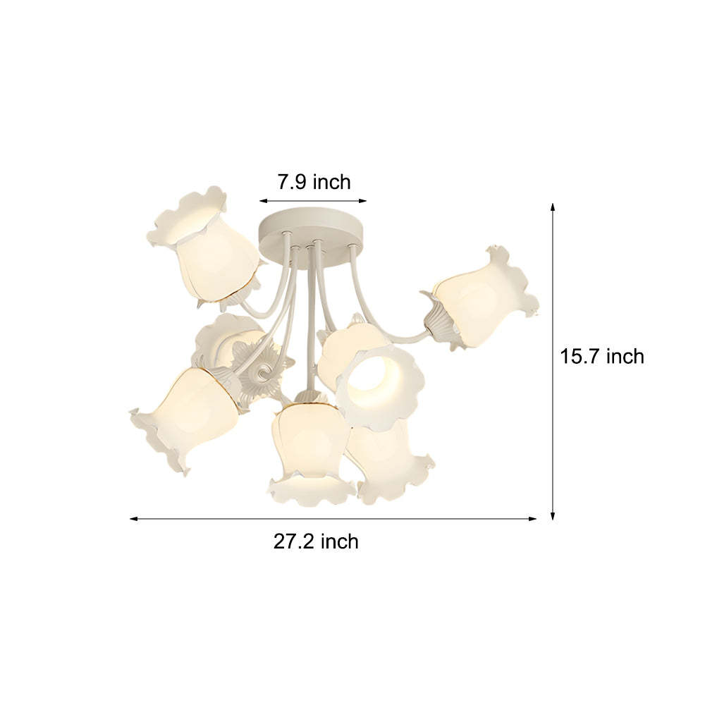 White Flower Dimmable Modern Ceiling Light