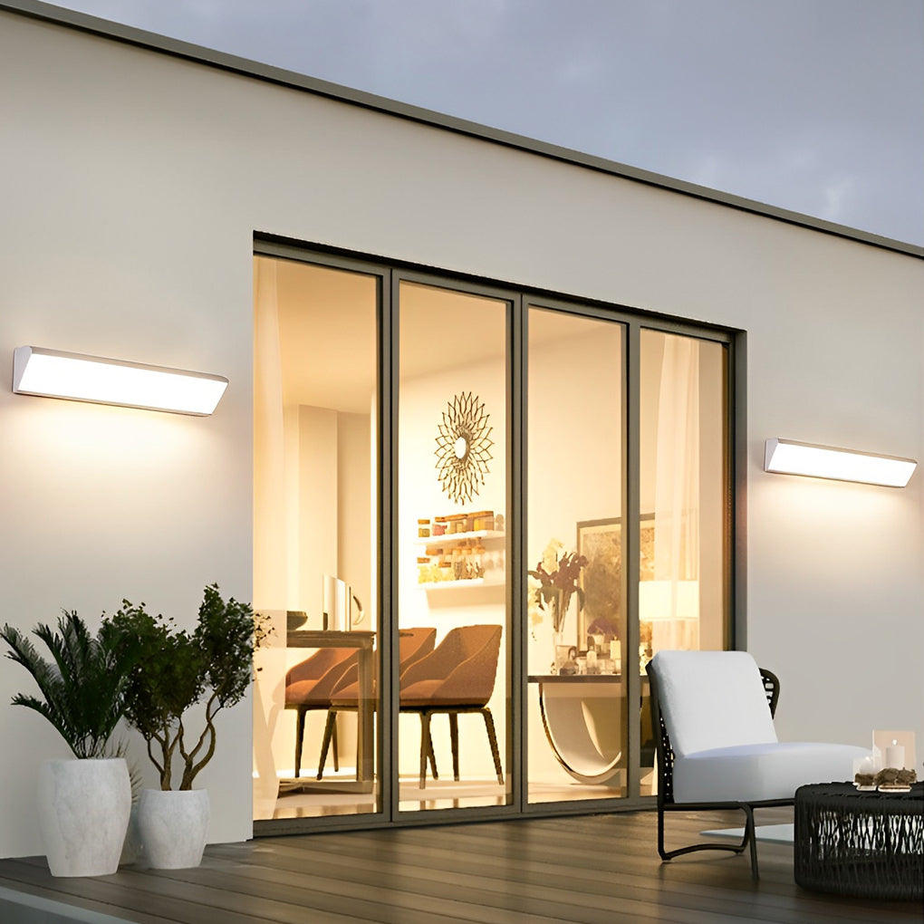 Black cement outdoor wall lighting - modern — 23.6" L / Warm White (3000K) / White