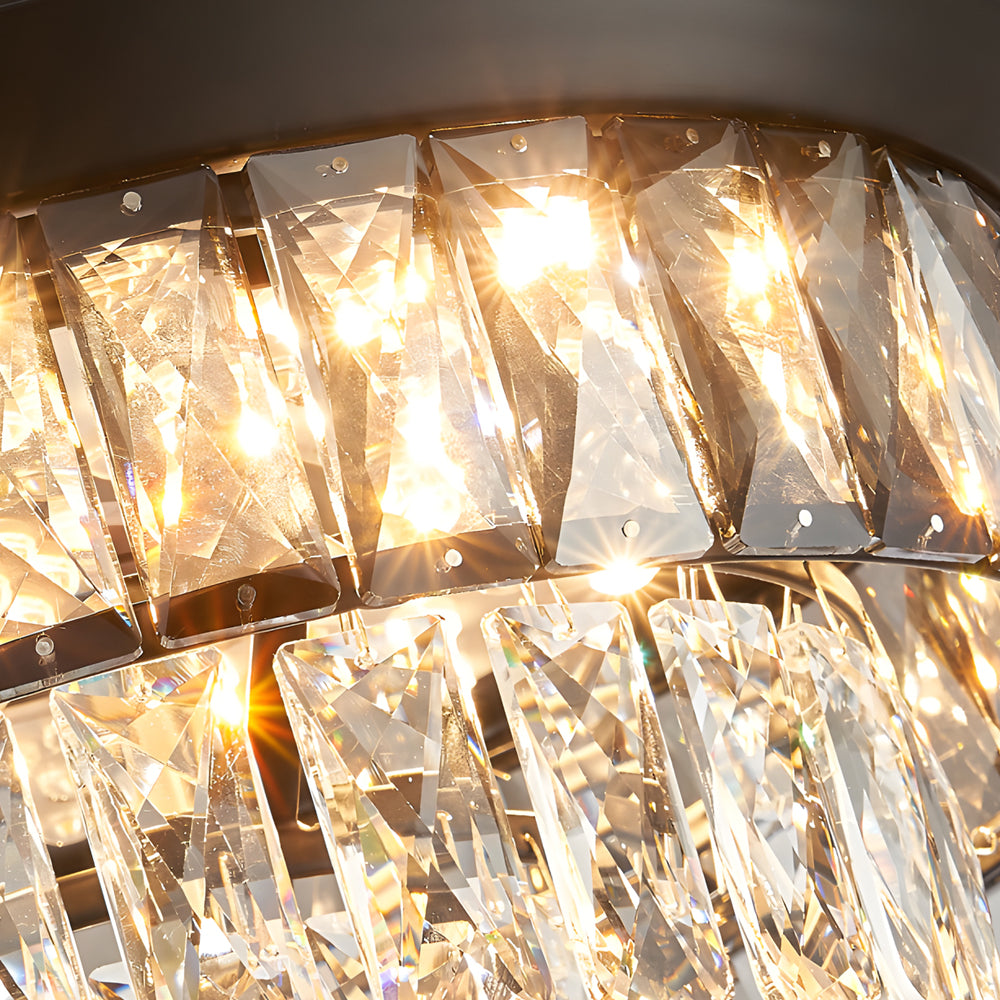 20'' Black Crystal Retractable Blades Ceiling Fan with LED Lights-Lighom