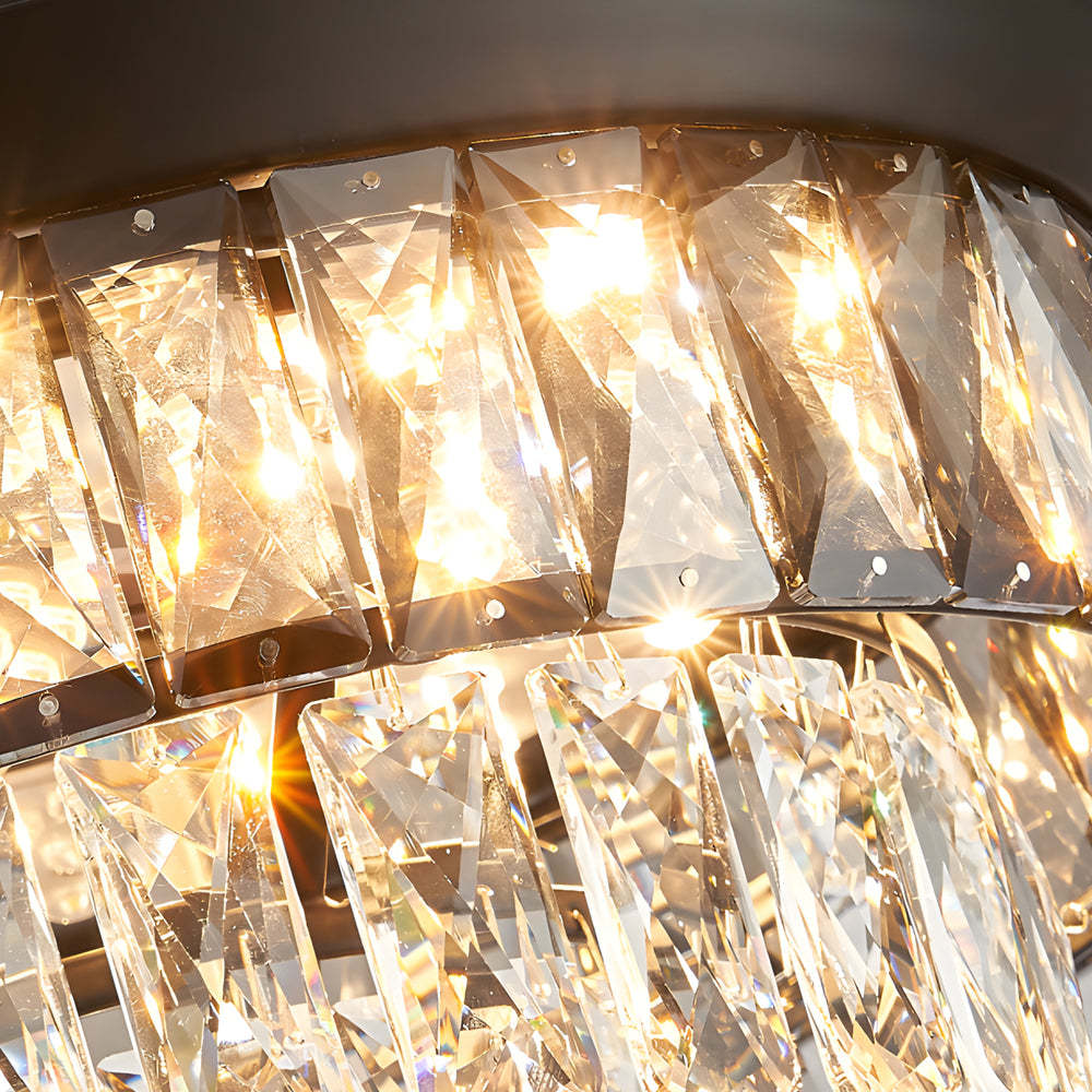 20'' Black Crystal Retractable Blades Ceiling Fan with LED Lights-Lighom