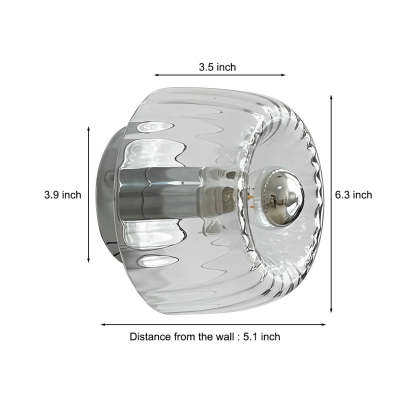Round Art Creative Jellyfishs Glass Shade Simple Modern Wall Lights Fixture-Lighom