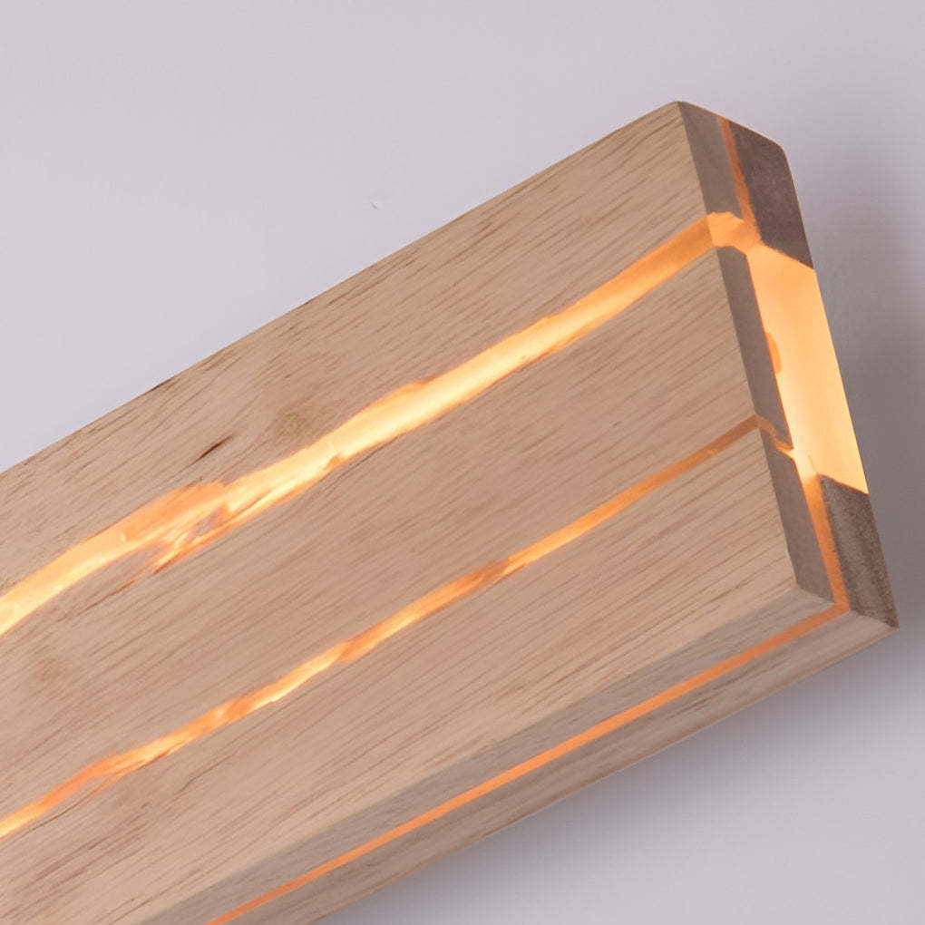 Adjustable Rectangular Wood Three Step Dimming LED Modern Wall Lamp-Lighom