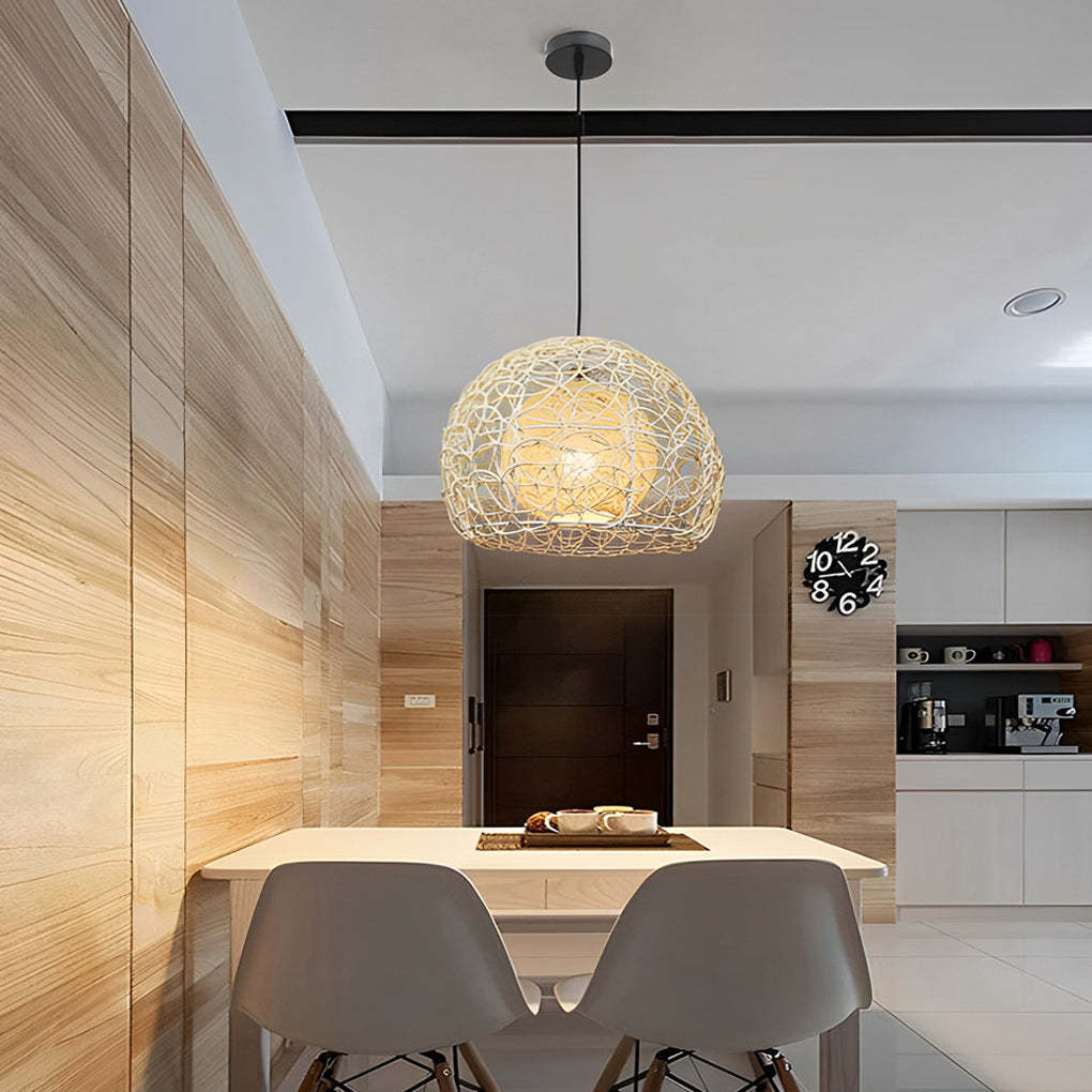 Double Layer Rattan Ball Modern Pendant