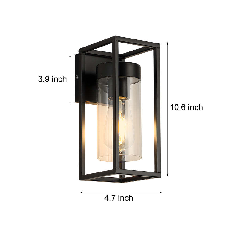 Black Iron Retro Glass Industrial Wall Sconce