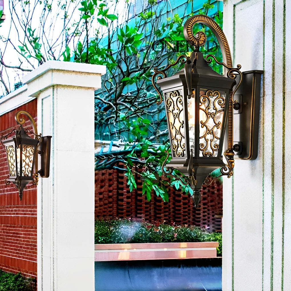 Retro Pattern Outdoor Waterproof European Style Wall Lamp Exterior Lights-Lighom