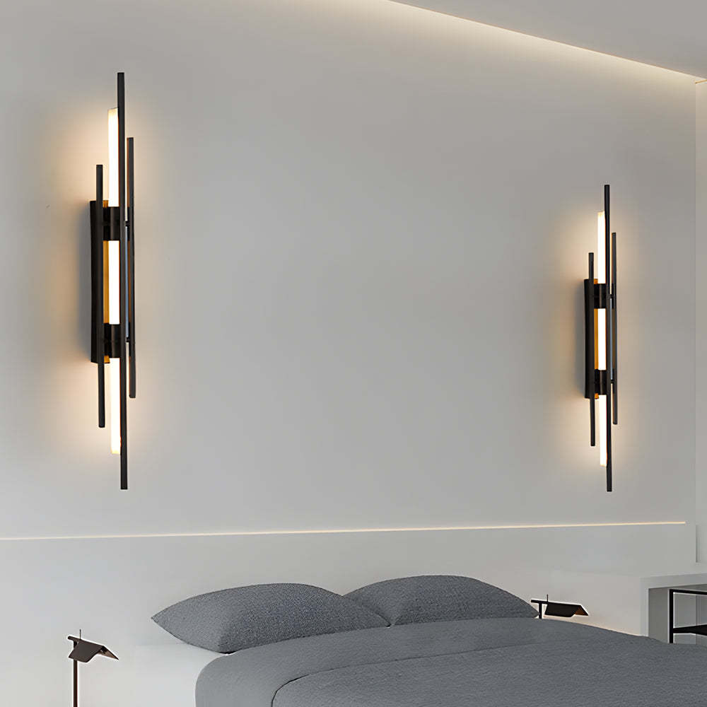 Long Strips Grille Iron Acrylic Simple Modern LED Wall Light Fixture-Lighom
