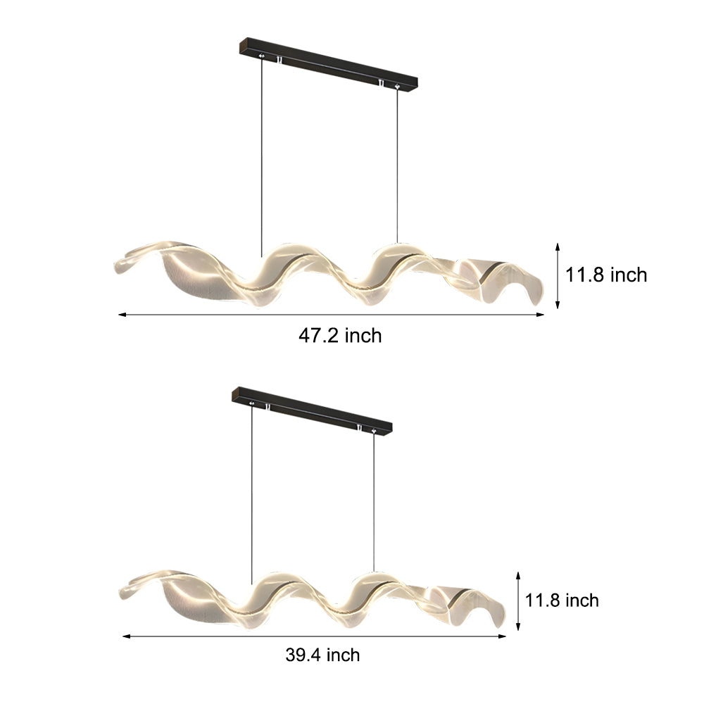 Acrylic Ribbon Streamer LED Modern Dining Light