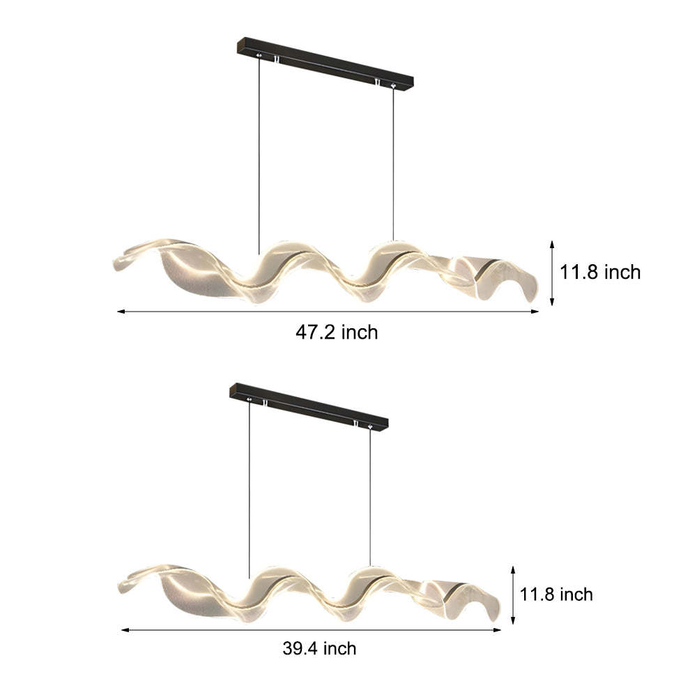 Acrylic Ribbon Streamer LED Modern Dining Light