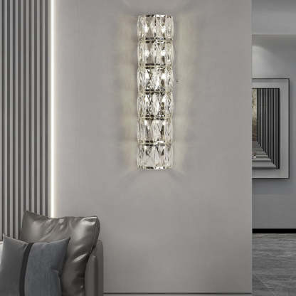 Cylindrical Crystal 3-Step Dimming LED Modern Wall Sconce