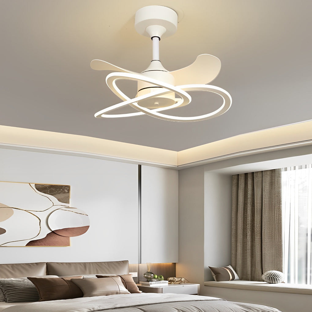 Wave Flower LED Mute Timing Nordic Fan